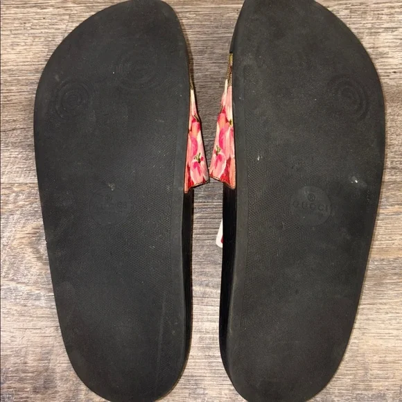 🌸 Gucci GG Blooms Supreme Slide Sandals | Floral Canvas Logo Slides - Picture 13 of 16